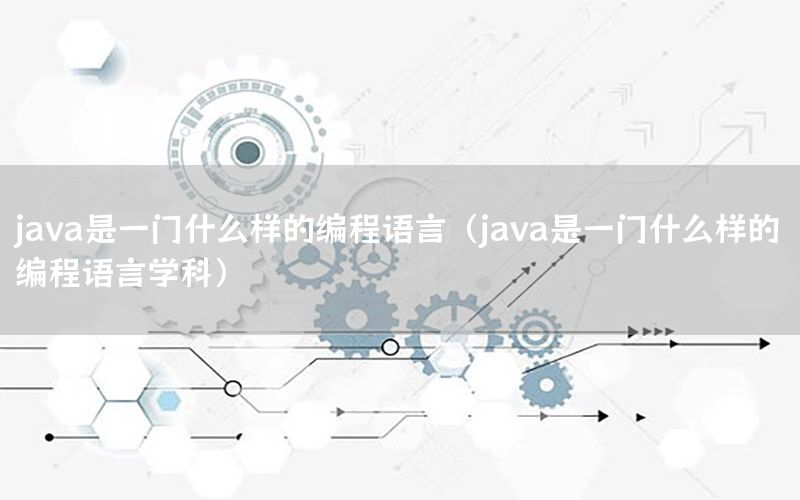 java是一门什么样的编程语言（java是一门什么样的编程语言学科）