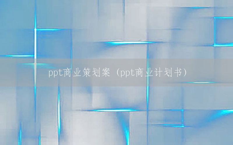 ppt商业策划案（ppt商业计划书）