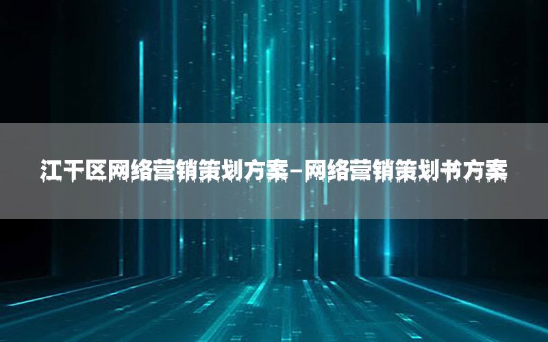 江干区网络营销策划方案-网络营销策划书方案