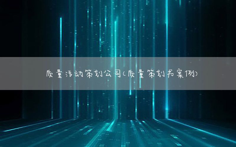 质量活动策划公司（质量策划书案例）