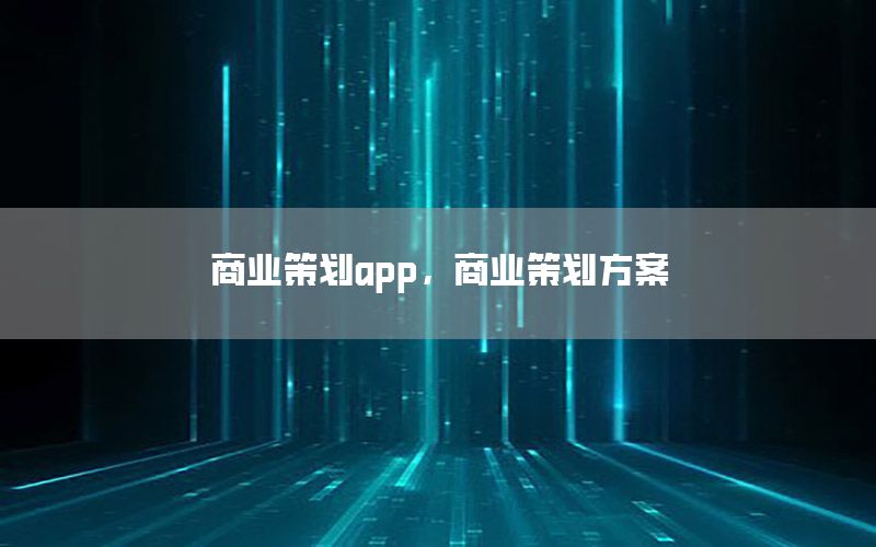 商业策划app，商业策划方案