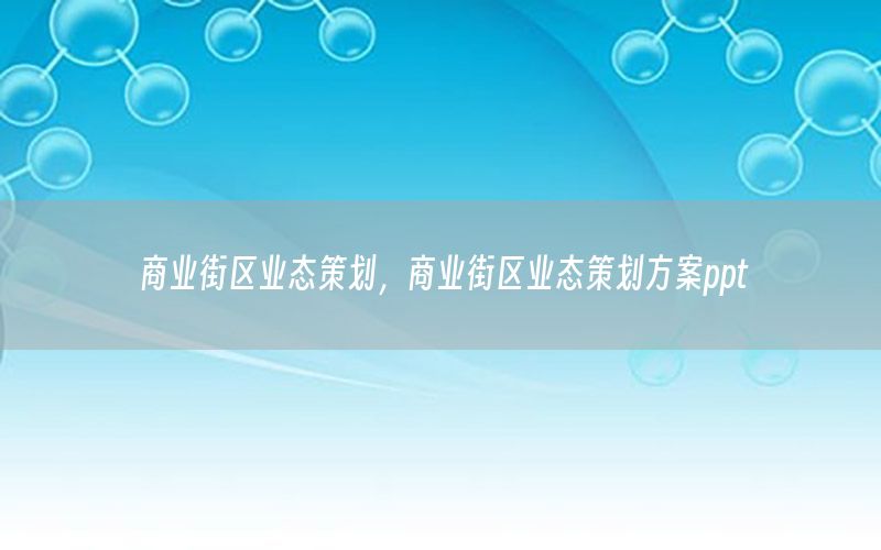 商业街区业态策划，商业街区业态策划方案ppt